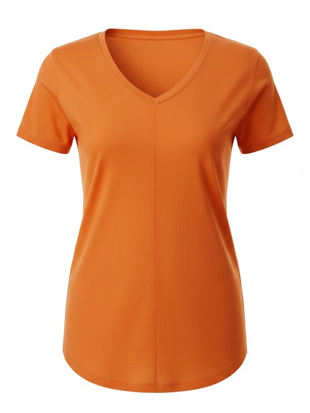 Essentials Orange V-Neck Short Sleeve Tee